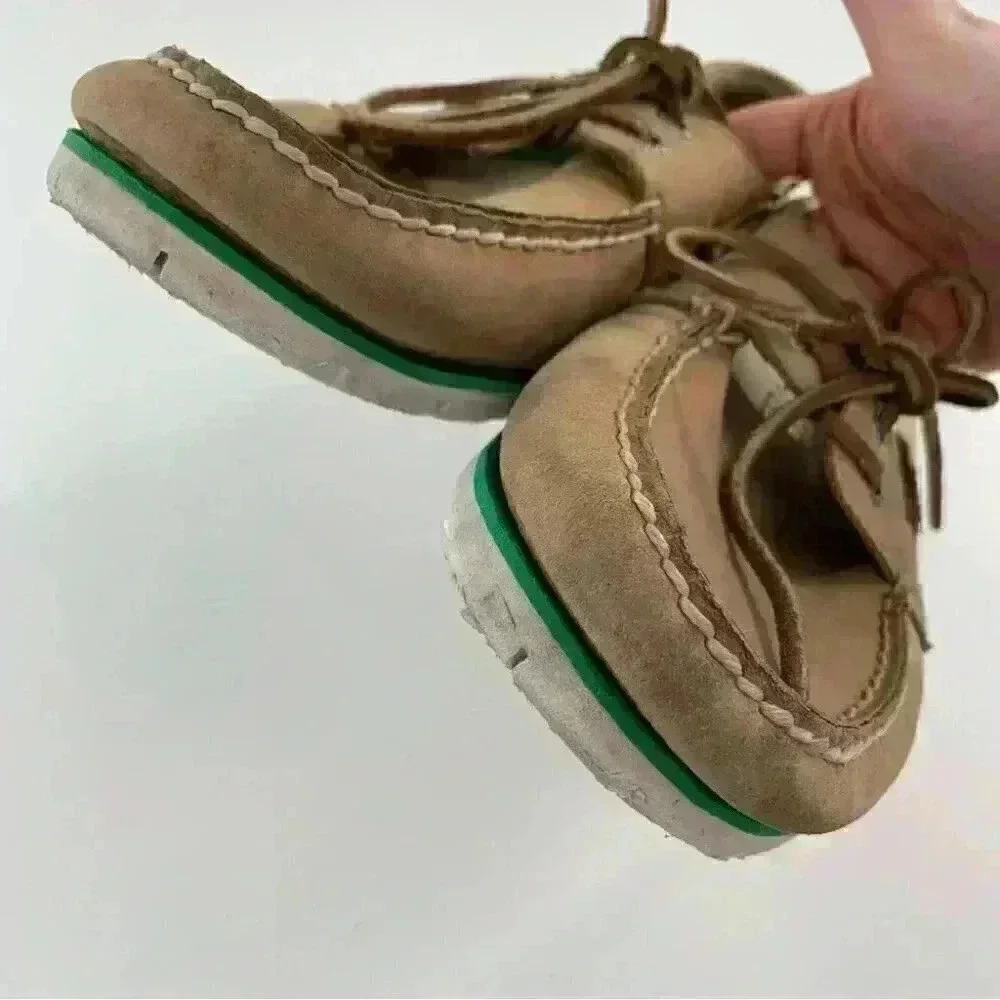 Sperry mens flats size 9 tan leather lace up boat shoes